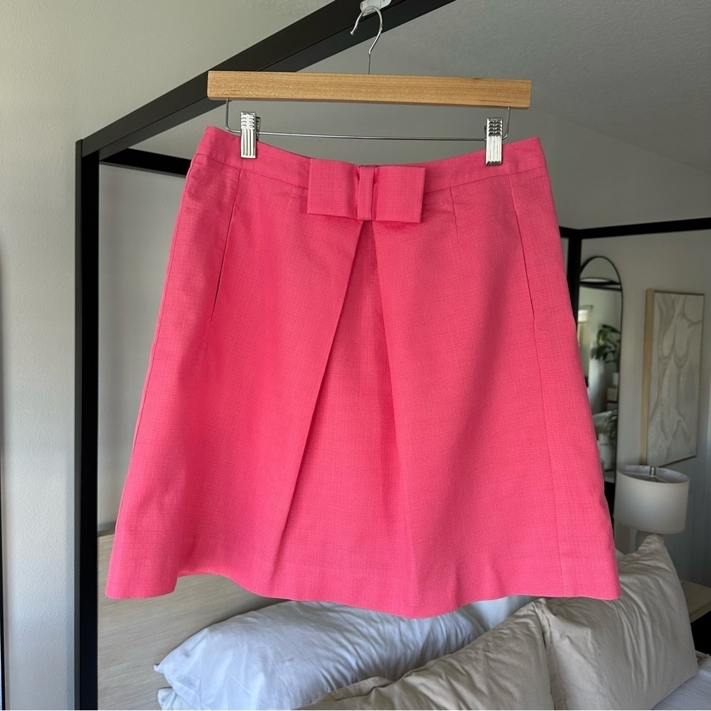 Boden Bow A-line Structured Pink Knee-length Skirt in size 6R